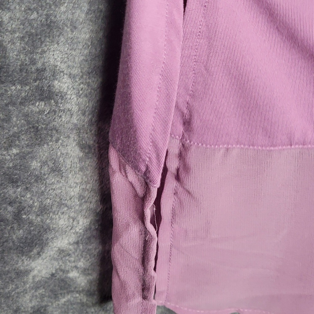 LOGO Lori Goldstein Purple Chiffon Trim Longline Duster Cardigan‎ M NWT Festival - Picture 6 of 13